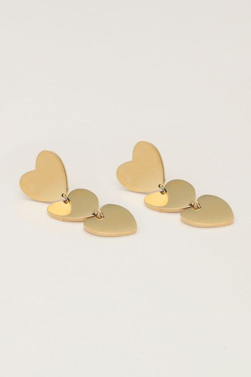 Oorhangers met drie hartjes