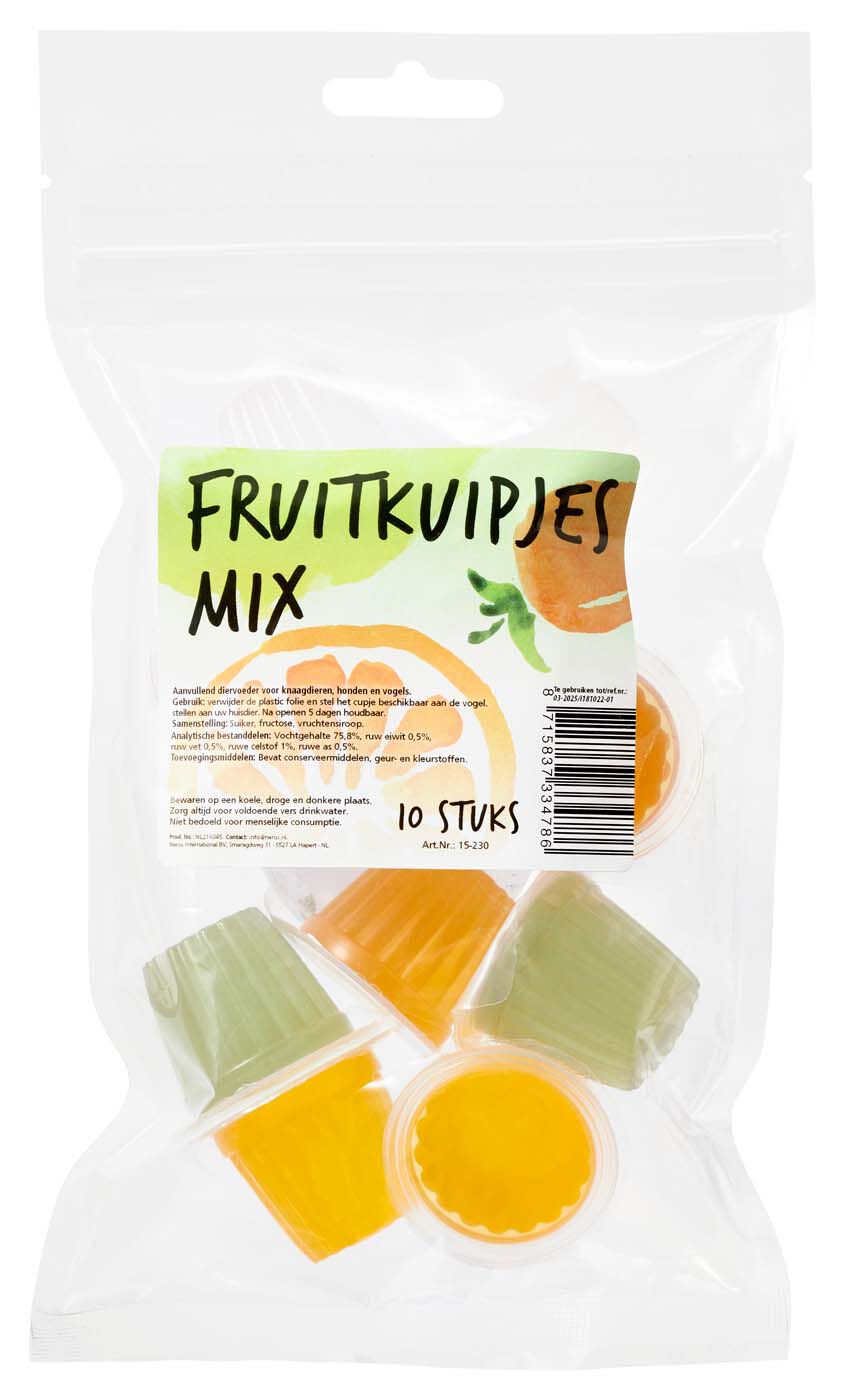 Welkoop Fruitkuipjes mix - Vogelsnack - 10 Stuks - Snacks