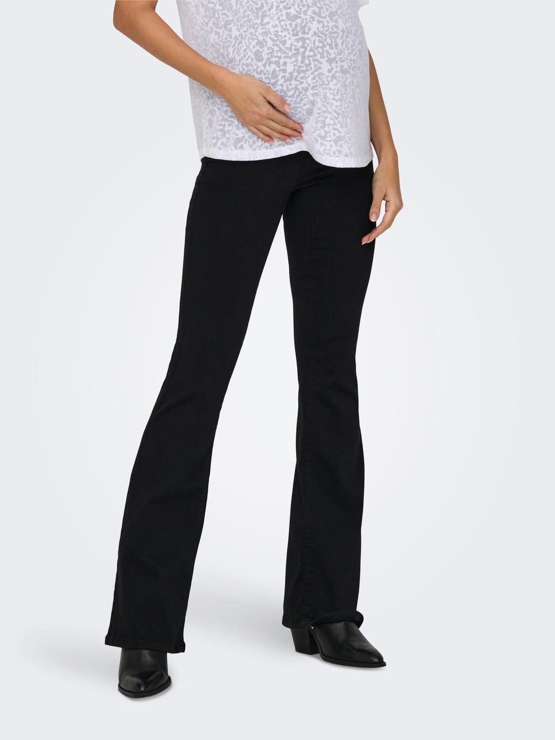 OLMHELLA Hohe Taille Ausgestellt Jeans Black