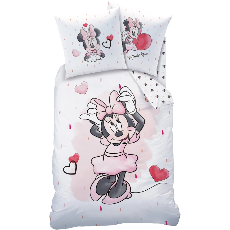 MTOnlinehandel Bettwäsche Minnie Cute Kinder-Bettwäsche , Renforce, 80x80 + 135x200 Minnie Maus Cute