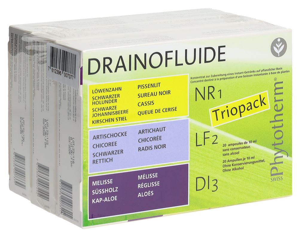 DRAINOFLUIDE Triopack NR 1   LF 2   DI 3 Trinkamp 20 Stk