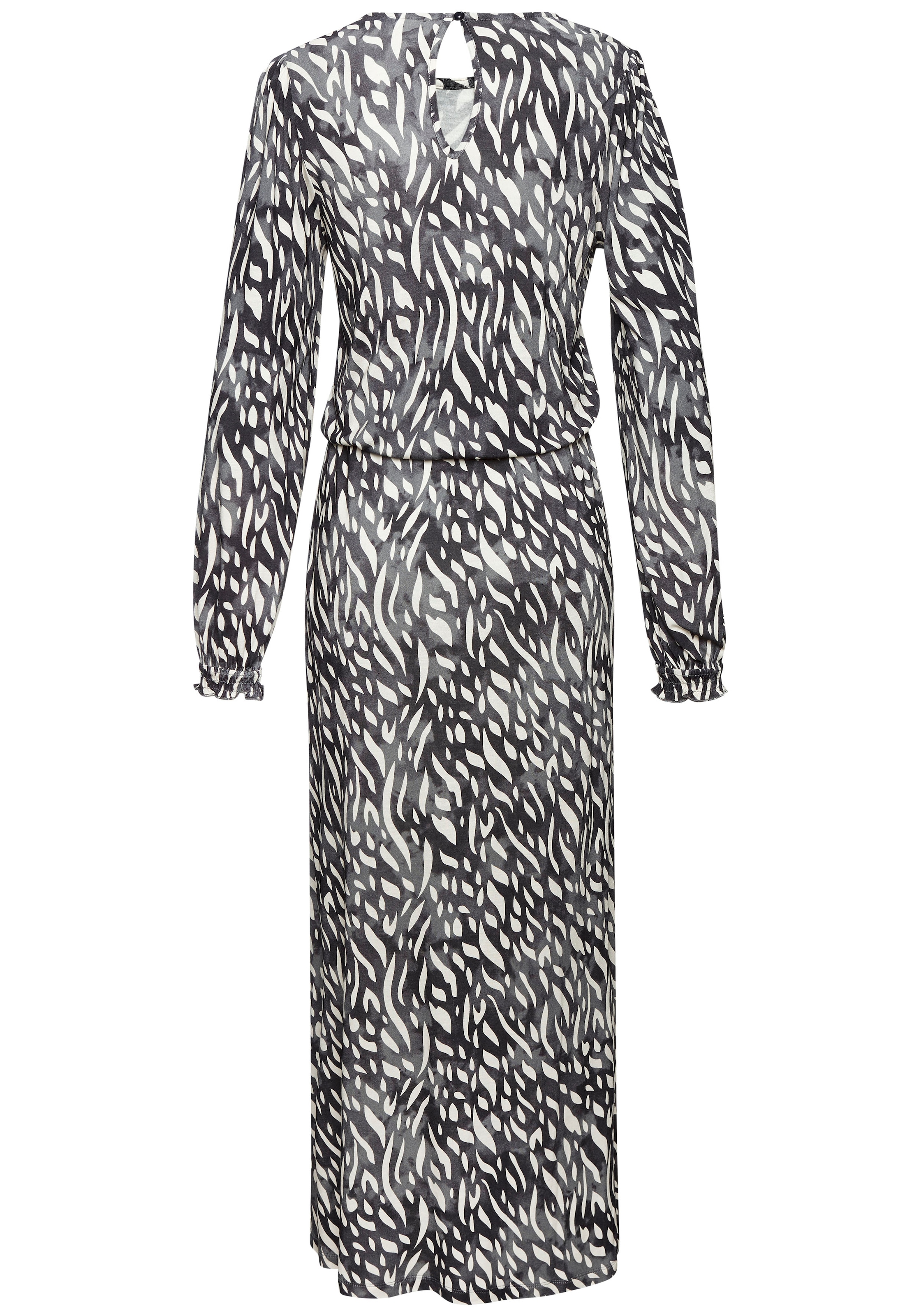 LASCANA Maxikleid mit seitlichem Schlitz, Jerseykleid im Alloverprint
