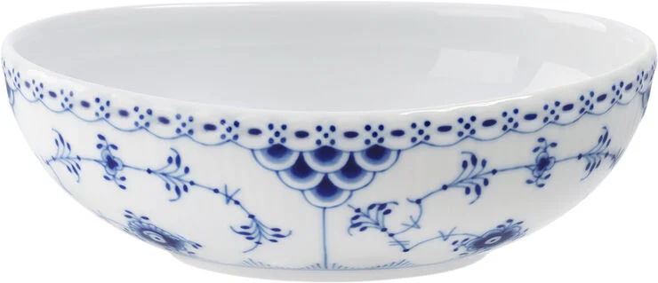 Royal Copenhagen Musselmalet Halvblonde oval skål 37 cl Hvid
