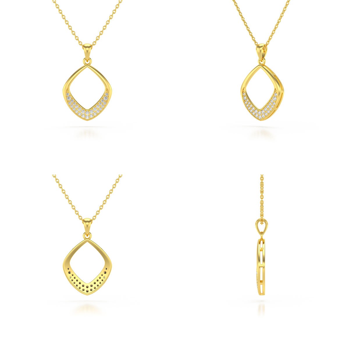Collier Pendentif ADEN Or 585 Jaune Diamant Chaine Or incluse 1.402grs