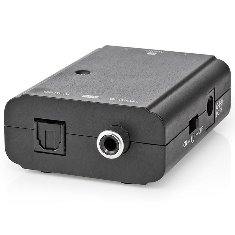 Nedis ACON2508BK audio converter stereo RCA naar Toslink + Coax