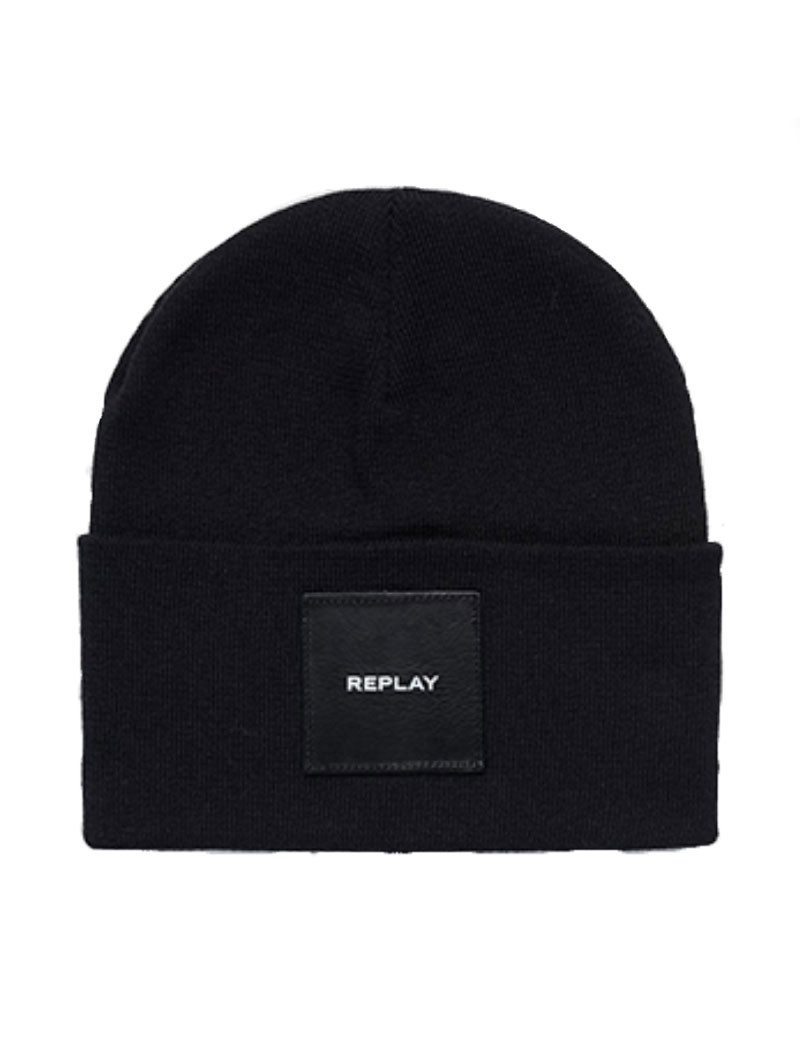 REPLAY BONNET UNISEXE BASIQUE NOIR