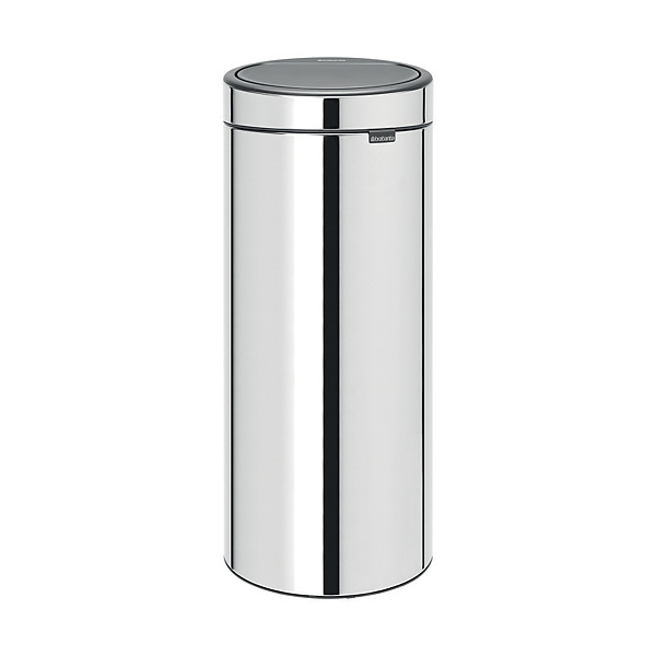 Poubelle Touch Bin New Brabantia 30 L, métal brillant