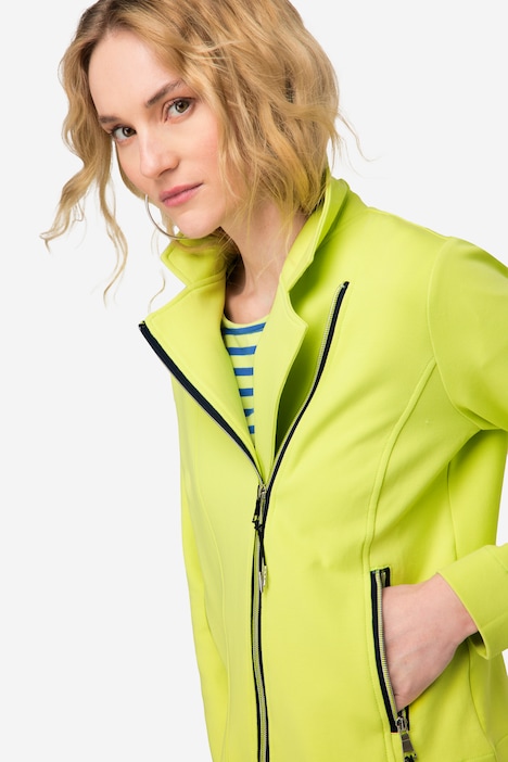 Biker-Jacke, Sweat, Revers, Zipper, Langarm