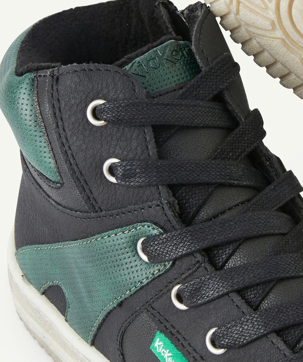 KICKERSBASKETS MONTANTES LOWELL GARÇON NOIR VERT