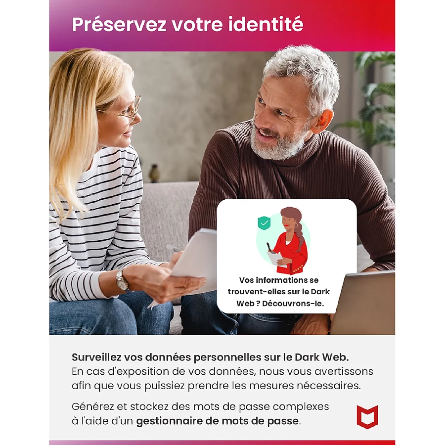McAfee+ Premium Familial - Licence 1 an - Postes illimités - A télécharger