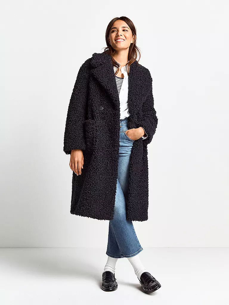 RICH & ROYAL Jacke in Felloptik dunkelblau