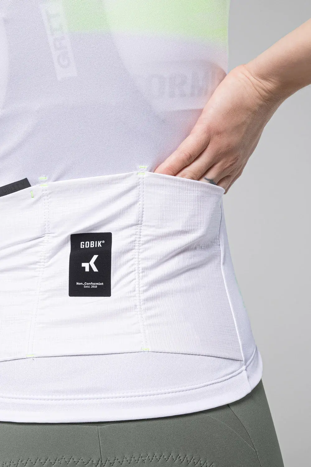 Gobik Stark Fietsshirt Korte Mouwen Wit/Groen Dames