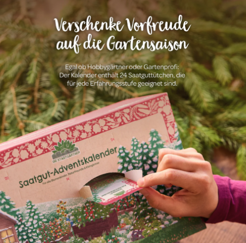 (32x18cm) Saatgut Adventskalender Türchen Samen Pflanzen Anzucht Tütchen (1004103)