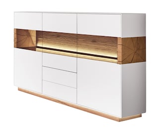 Highboard 170 x 116 cm weiß/ braun