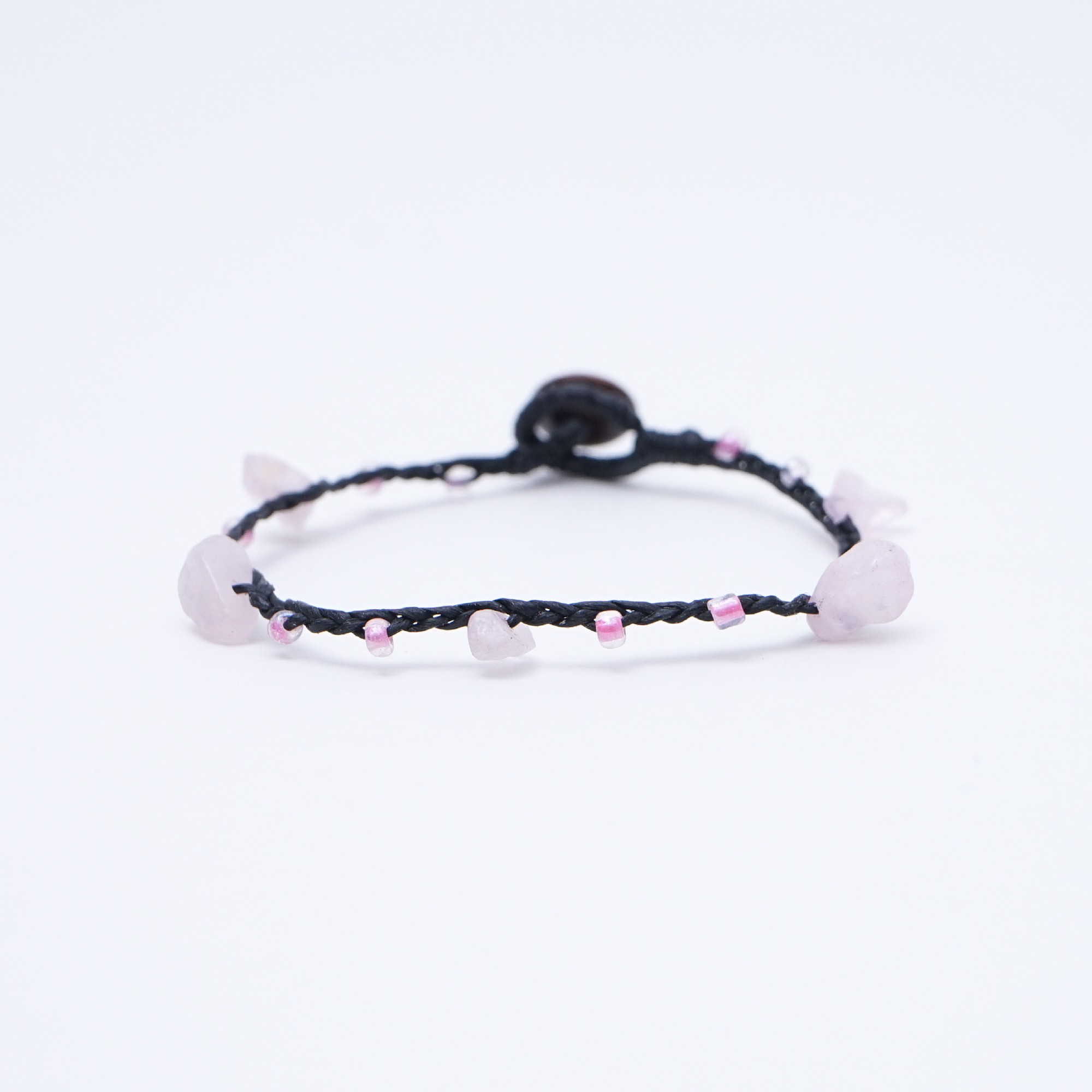 Armband 'Chandler', handgefertigt, schwarz, rosa günstig bestellen