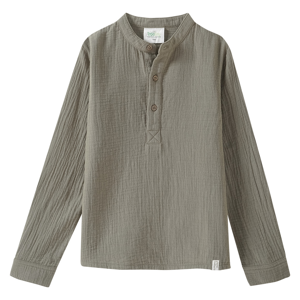 Topolino Pure Collection Jungen Hemd aus Musselin oliv