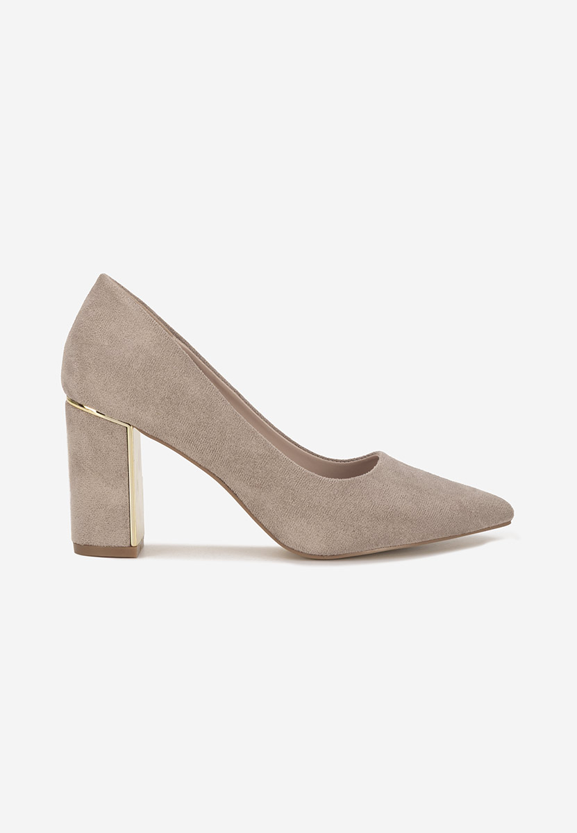 Chaussures à talon épais beige Evadoria