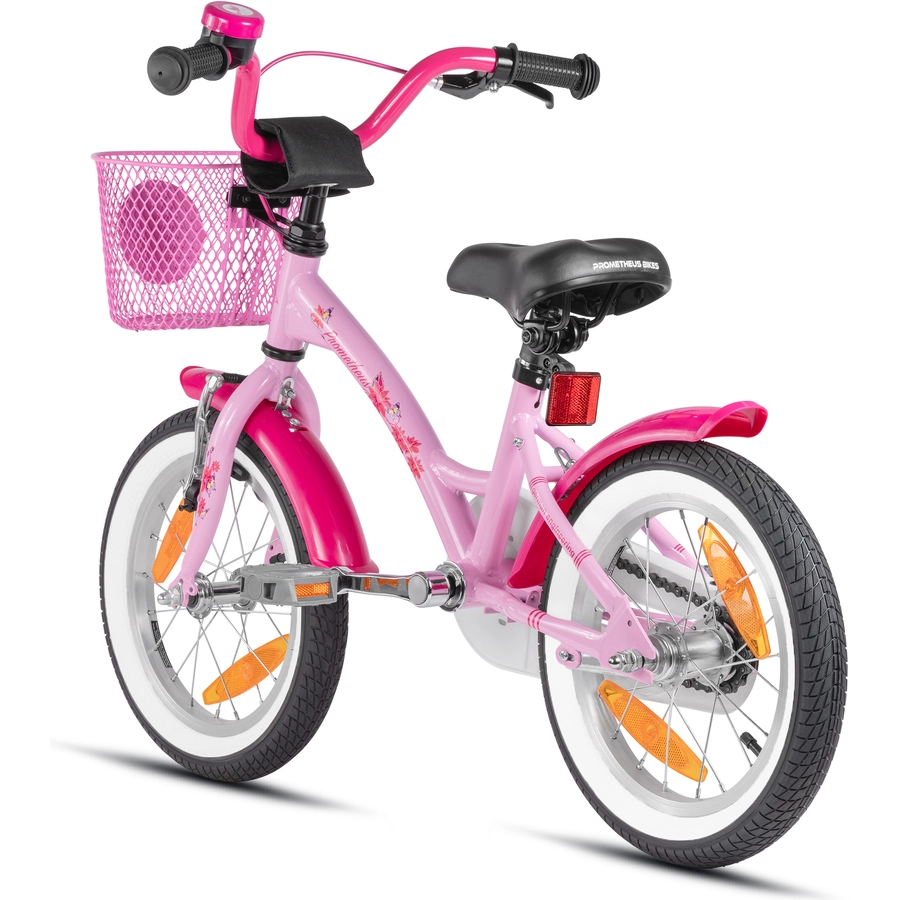 PROMETHEUS BICYCLES® HAWK Kinderfahrrad 14 , Rosa-Weiß mit Stützrädern