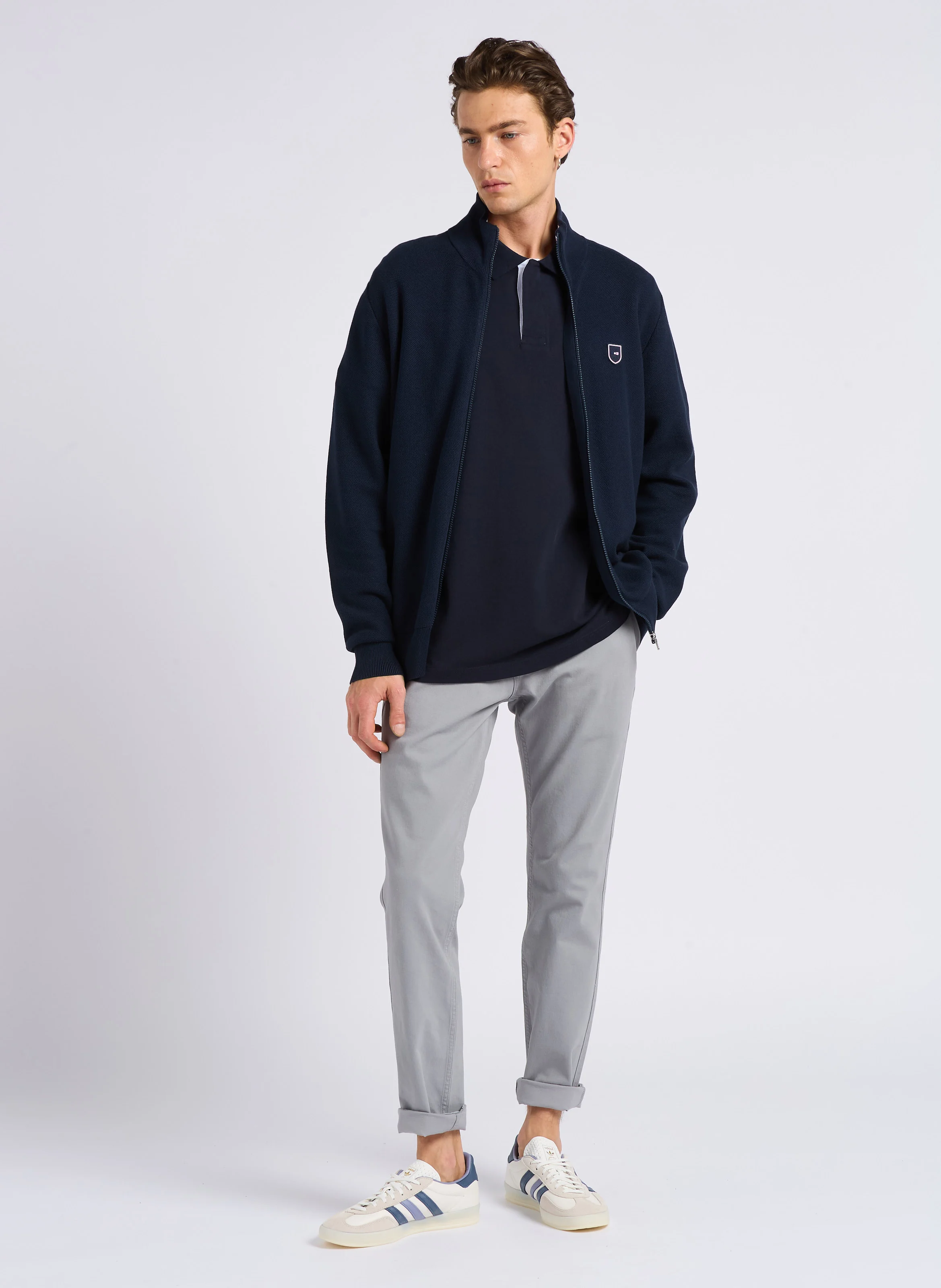 Pantalon skinny en coton mélangé | Gris