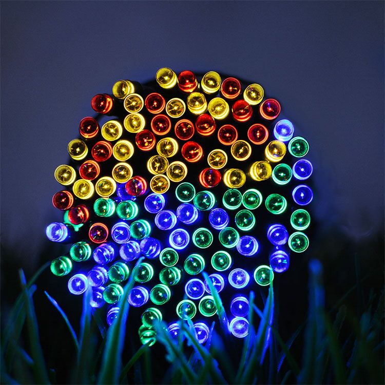 (12m) 100 LED's Deko Lichterkette Beleuchtung 8 Modi   Fernbedienung (Batteriebetrieben) - Bunt