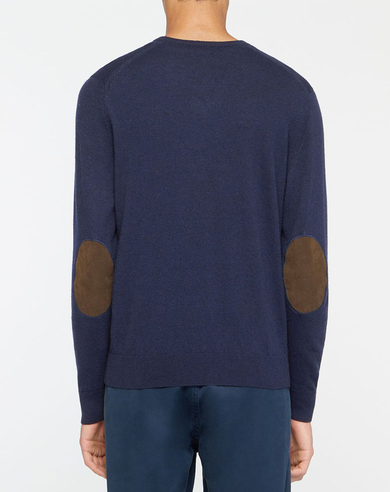 Hackett London Pull en Laine & cachemire mélangés col V bleu marine