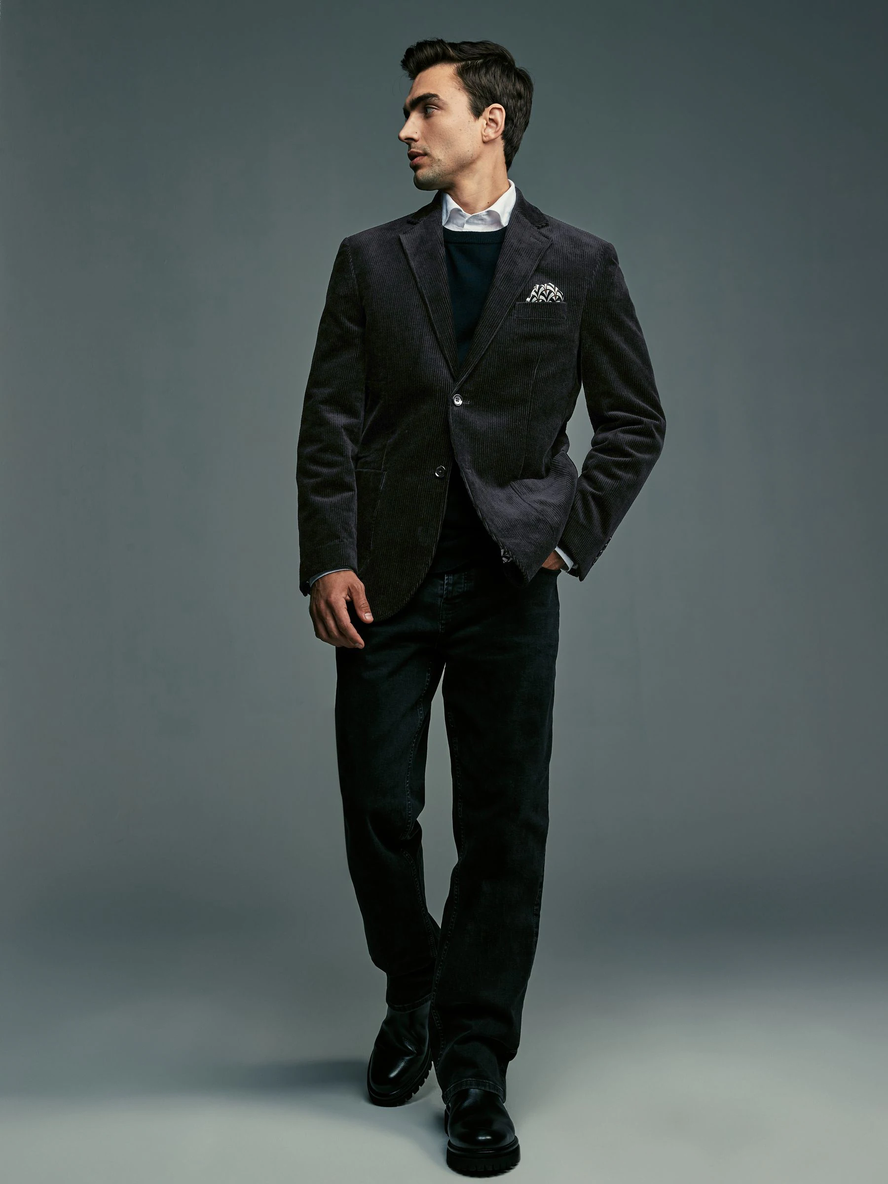 Zwart - Corduroy blazer