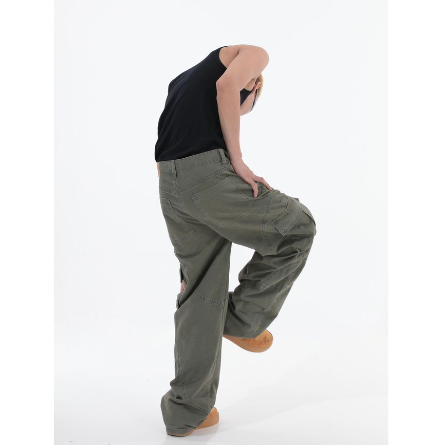 Meiksip - Losse cargojeans met hoge taille