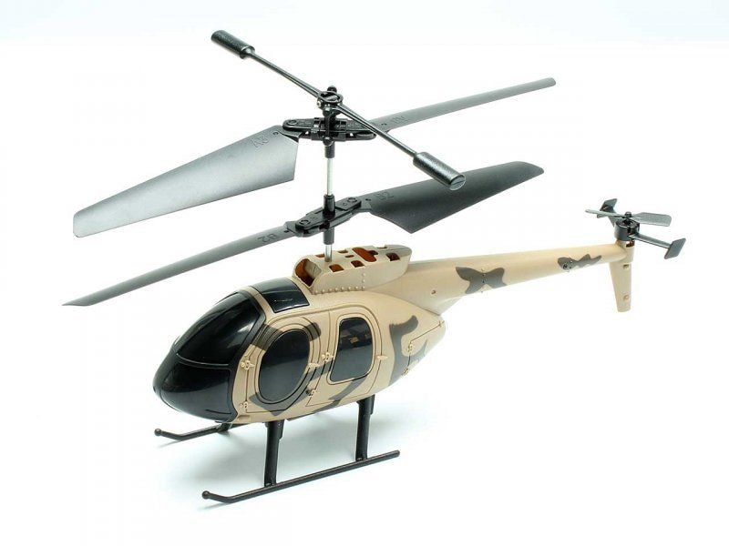 FliteZone Helikopter Hughes MD500 Micro Camo 3-Kanal, RTF Kleiner Koaxial RC Heli mit 3-Kanal Fernsteuerung