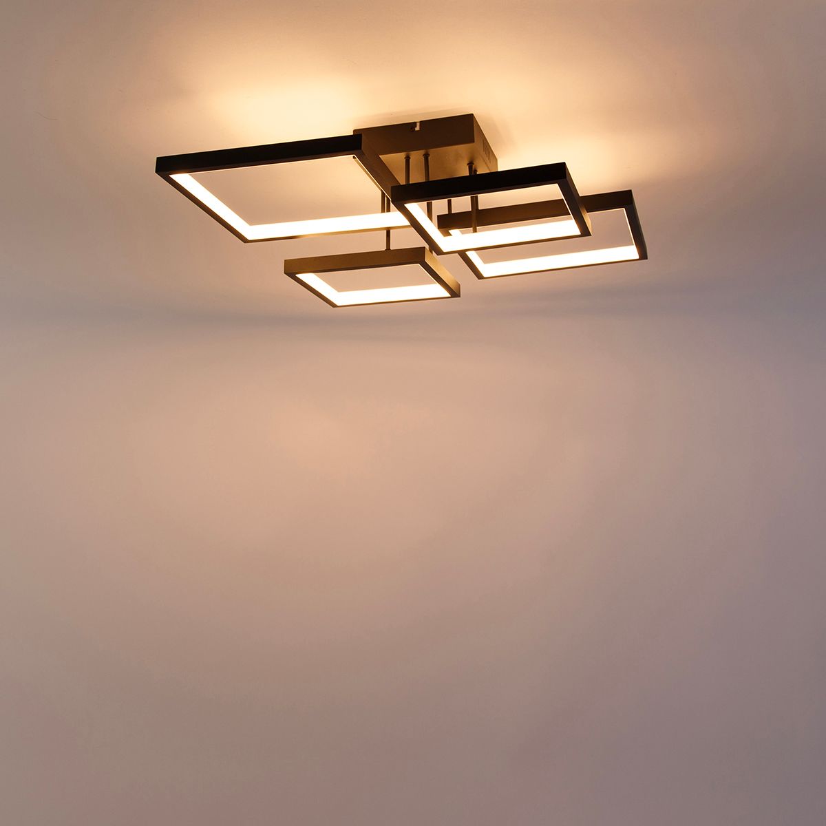 Plafondlamp zwart incl. LED 3 staps dimbaar 4-lichts - Lejo