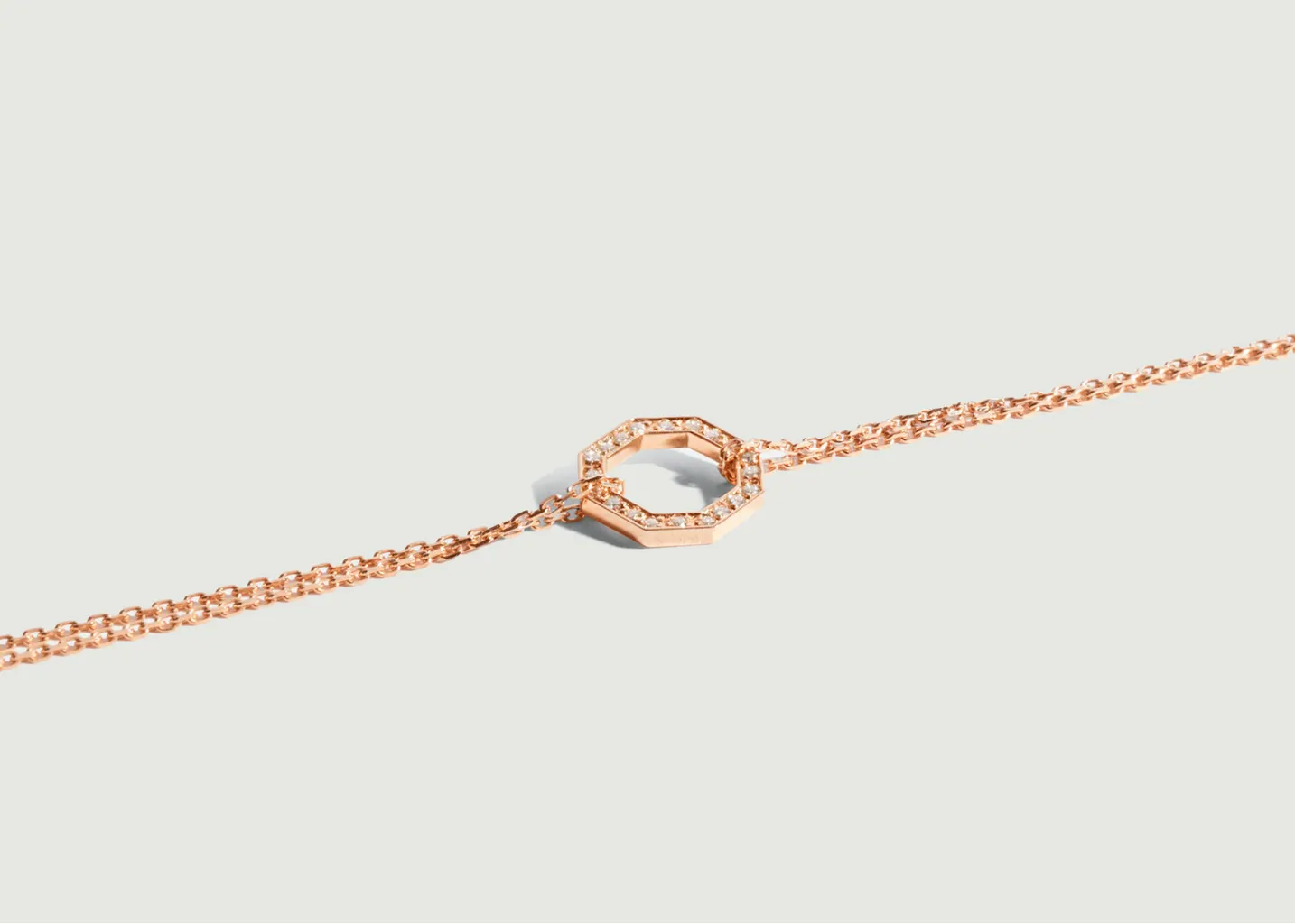 Bracelet Petit Octogone Pavé sur chaîne JEM
