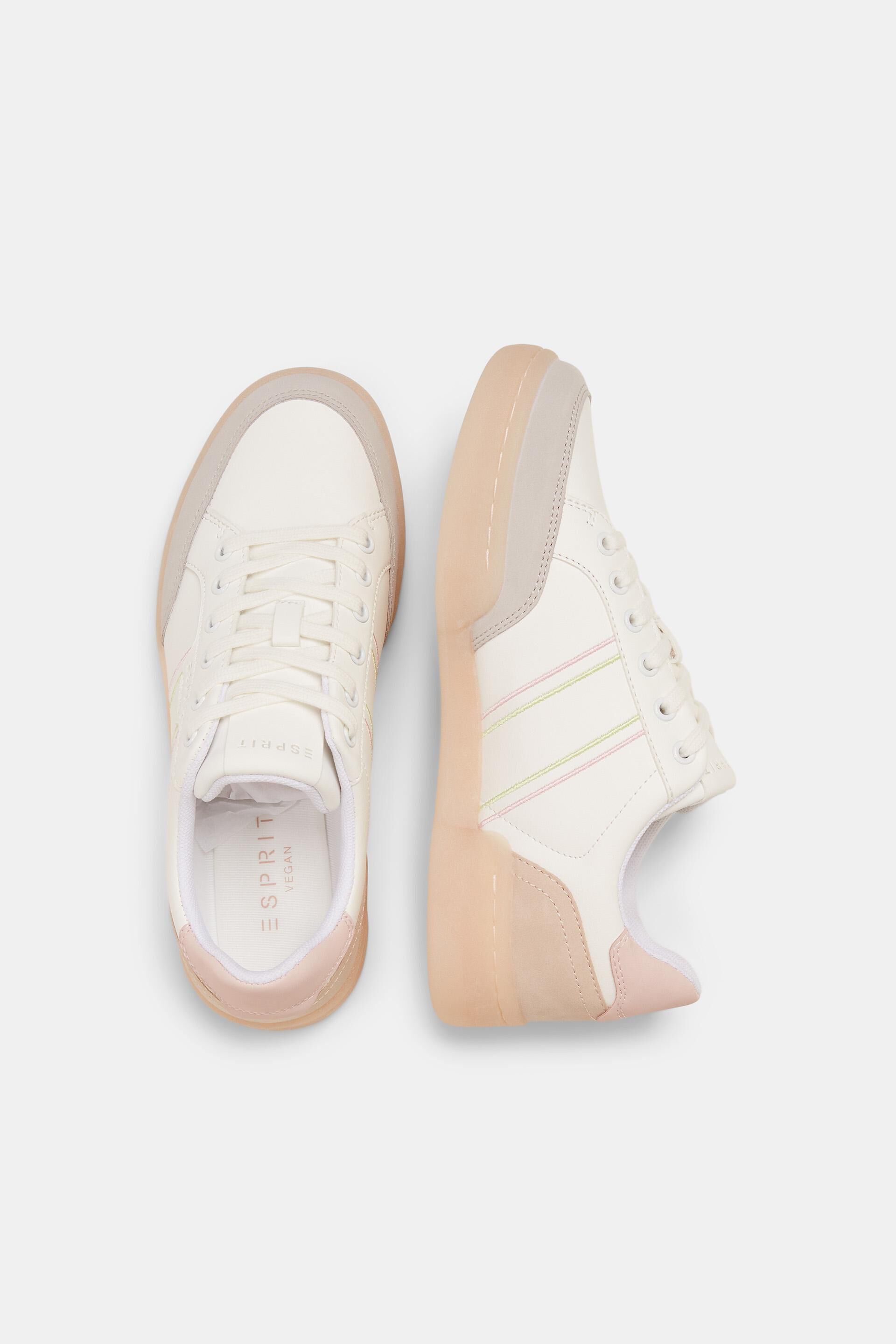 Sneakers en similicuir à semelle colorée