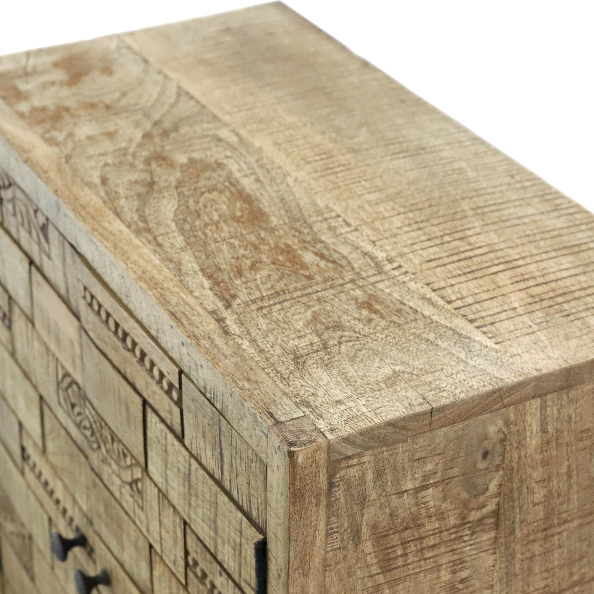 Schrank ‚Drefferson‘ aus Mangoholz, natur, B 70 cm, H 80 cm, L 37 cm von fischer's lagerhaus