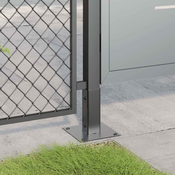 vidaXL Stolpebunner firkantet 4 stk 51x51 mm pulverlakkert stål