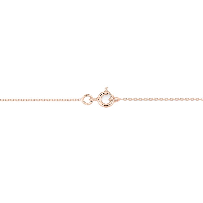 Chaîne femme 40 cm - Forçat diamanté - Or rose 18 Carats - Largeur 0.97 mm