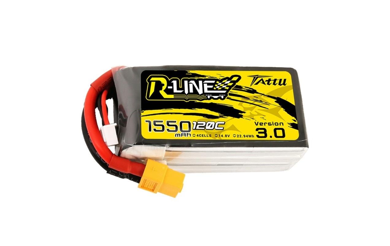 RC-Akku LiPo 1550 mAh 14.8 V 120C R-Line V3.0Softcase 4S LiPo-Akku für Multikopter mit XT60 Stecker