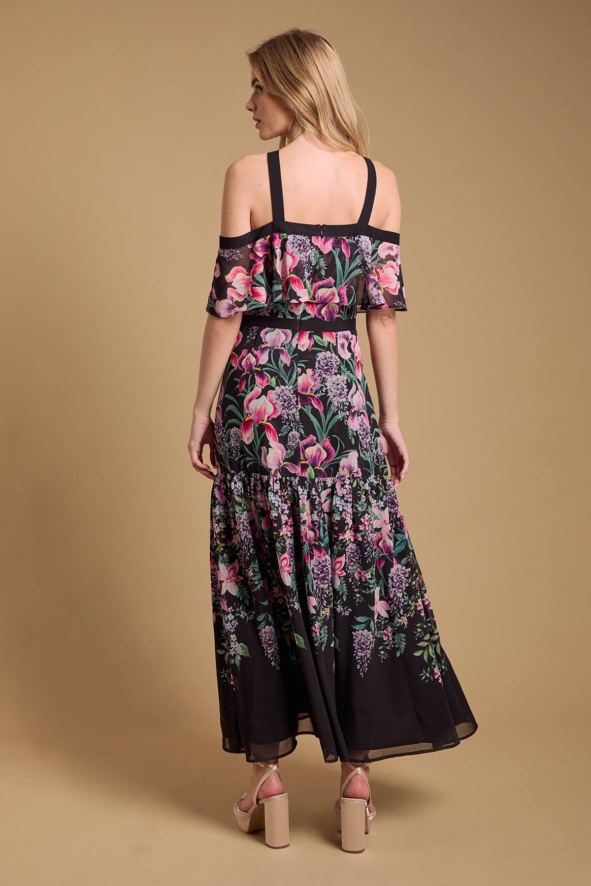 Oasis Robe Bardot à Col Licou avec Détail Nœud