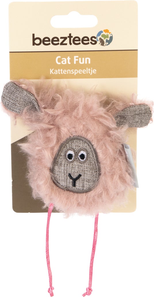 Beeztees kattenspeelgoed schaap Gaya roze 12 x 12 x 3 cm