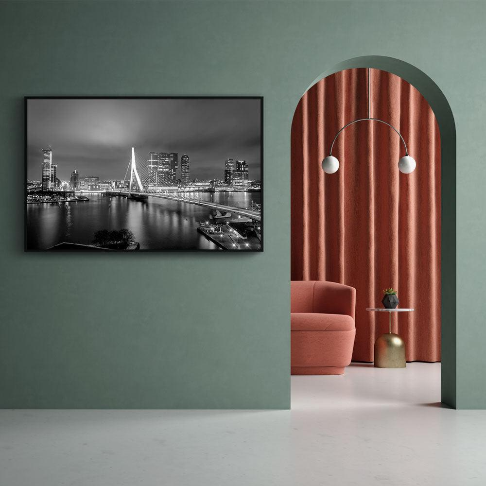 Walljar canvas schilderij - Rotterdam Skyline II Canvas schilderij - 50 x 70 cm