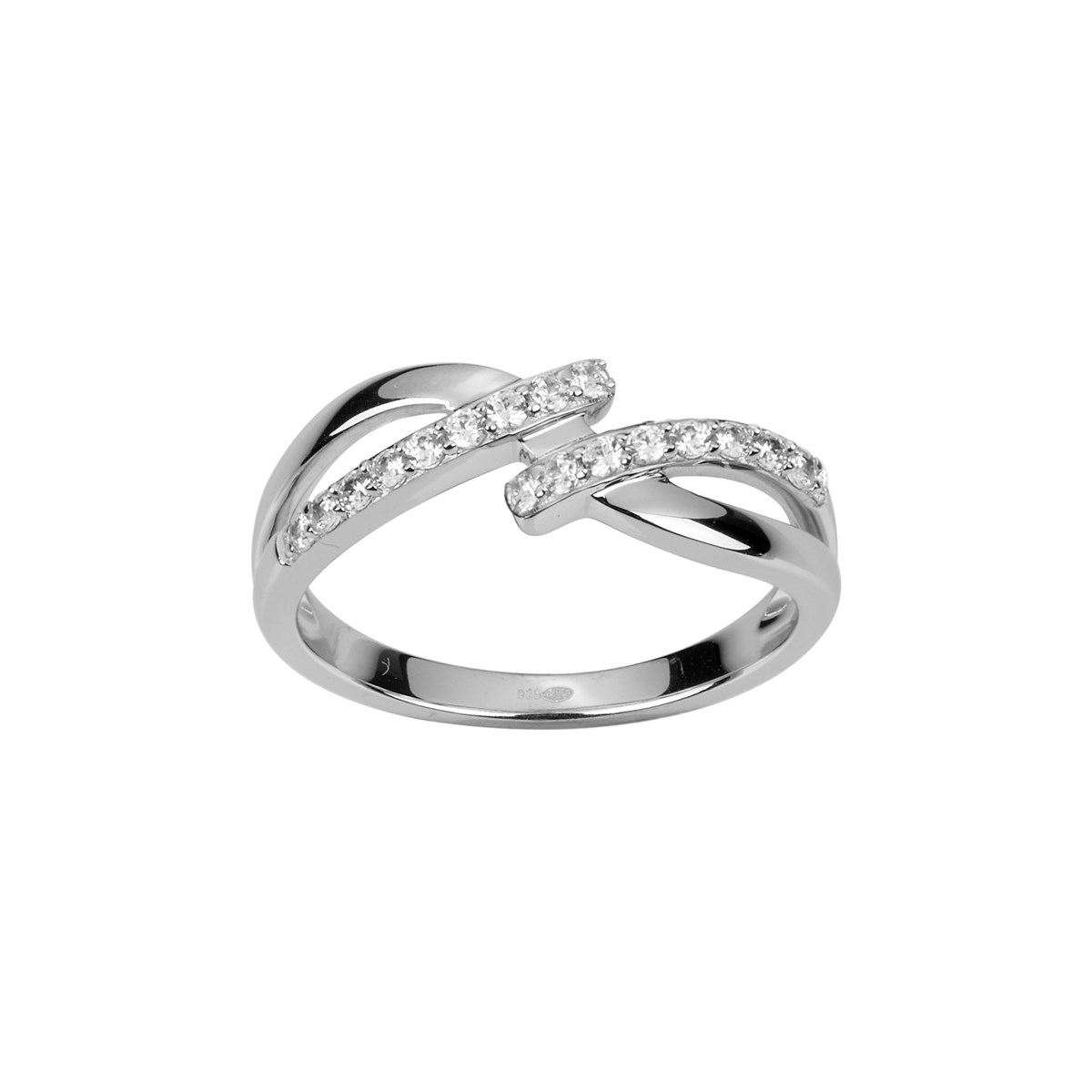 Bague en Argent avec oxyde de zirconium blanc