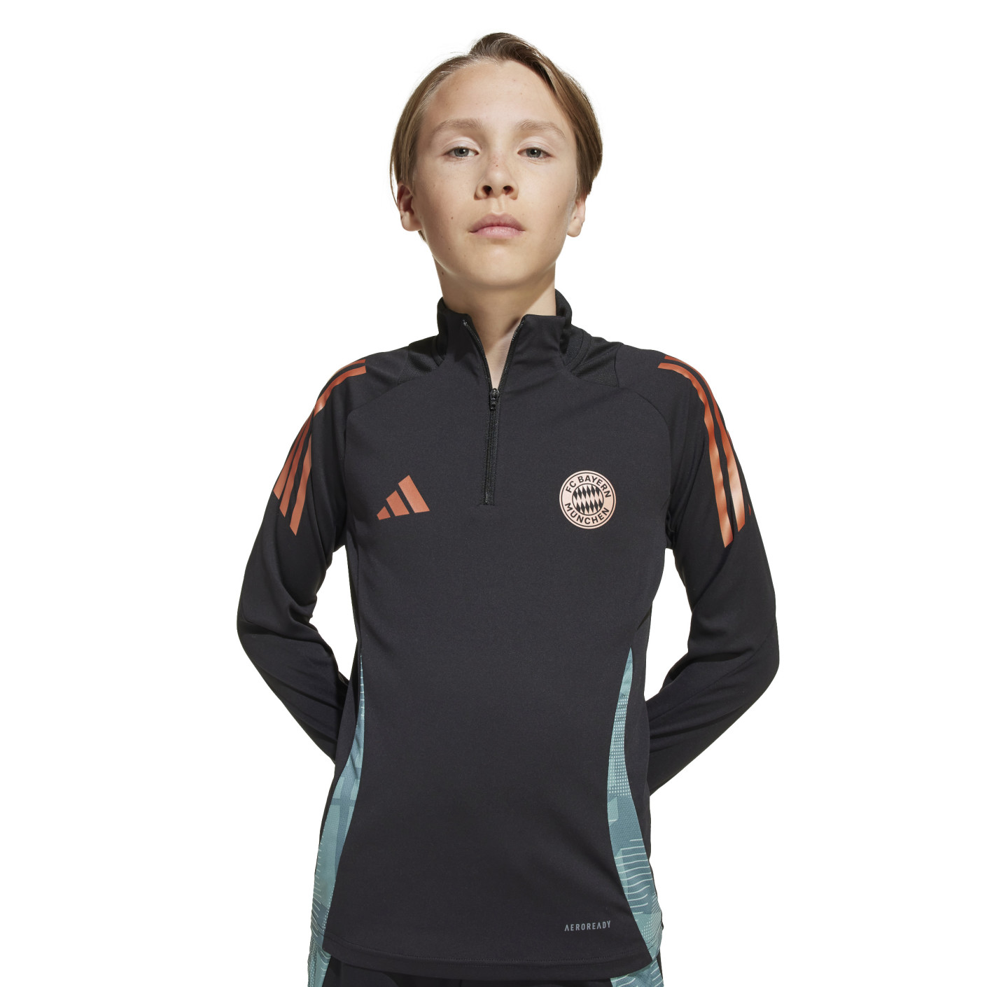 adidas Bayern München Trainingspak 1/4-Zip 2024-2025 Kids Zwart Groen Brons