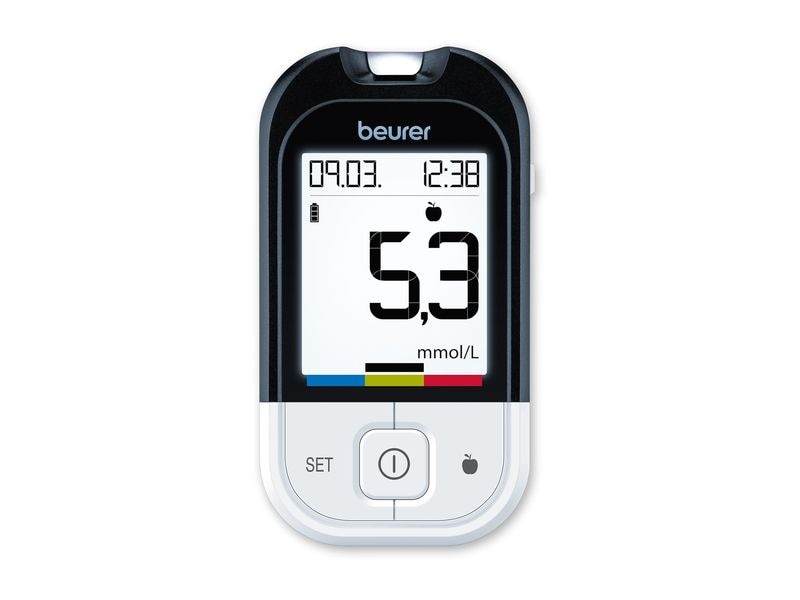 Beurer Blutzuckermessgerät GL 48 mmol/L Blutzuckermessgerät mit USB-Kabel