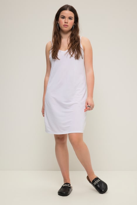 Jersey-Unterkleid, Shaped Fit, V-Ausschnitt, Spaghetti-Träger