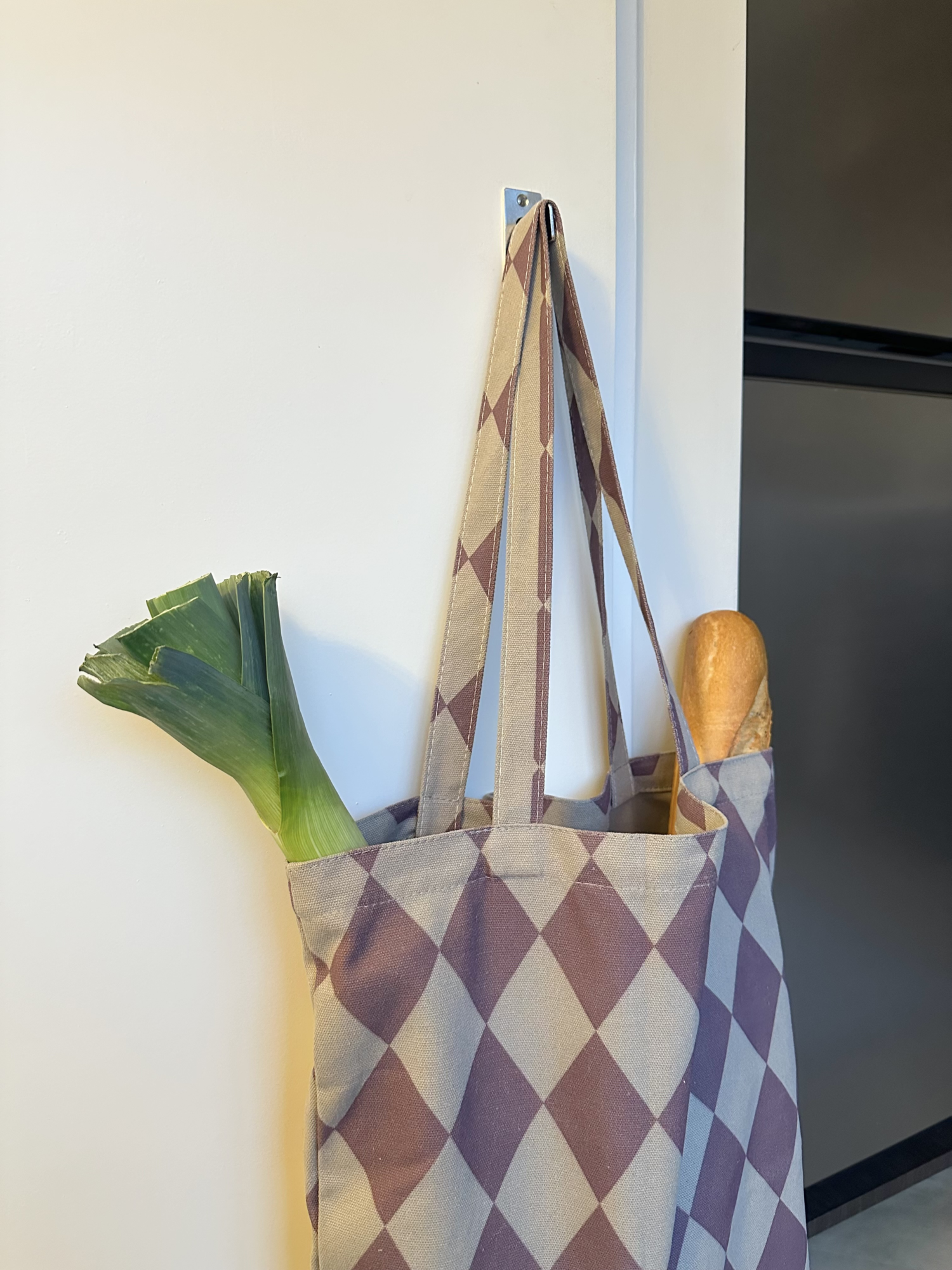 Tas Katoen diamond/pink cappuccino
