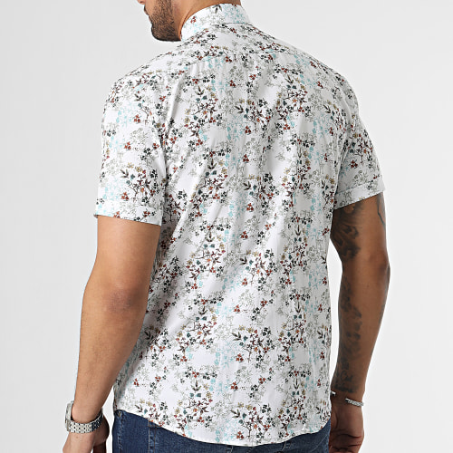 Chemise Manches Courtes Blanc Floral