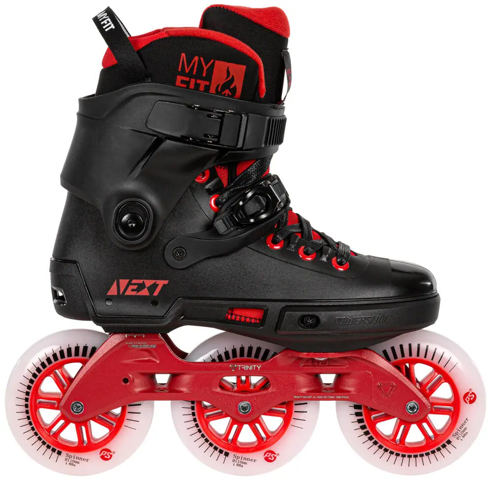 Powerslide Next Black Red 110 Freeskates - Rulleskøjter Freeskate