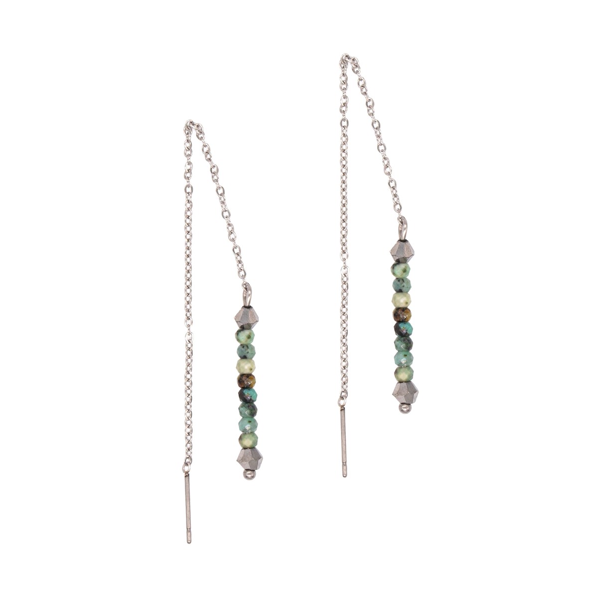 Boucles d'oreilles pendantes Lumia en pierres Turquoise Africain