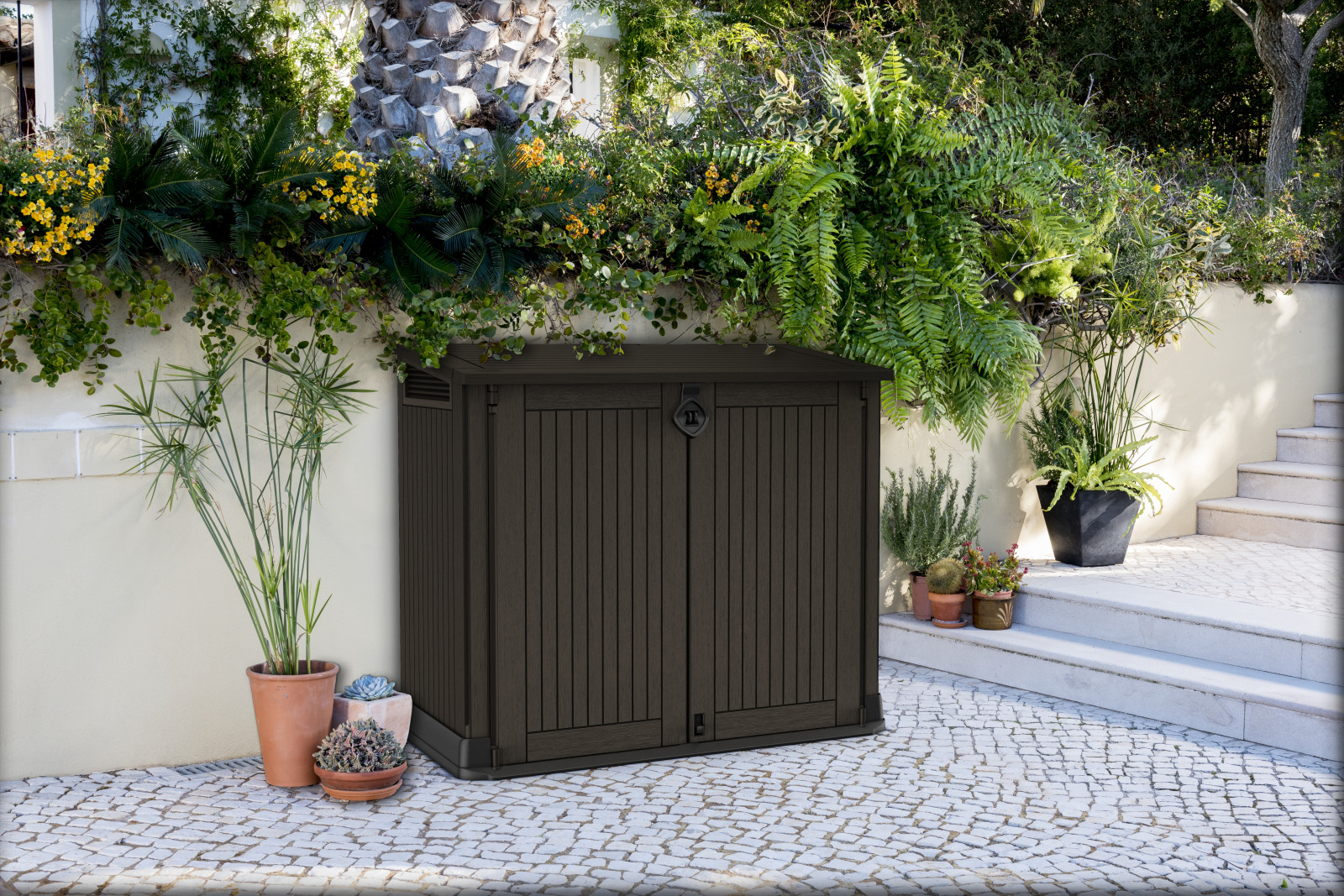 Universalbox für den Garten - grau-schwarz - 2x120 Liter