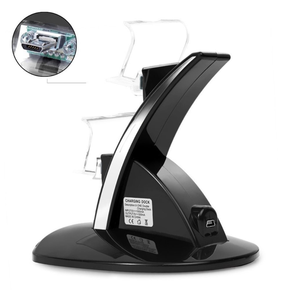 Sony PlayStation 4 Controller Dual Ladestation Docking Halter mit LED Ladeanzeige - Schwarz