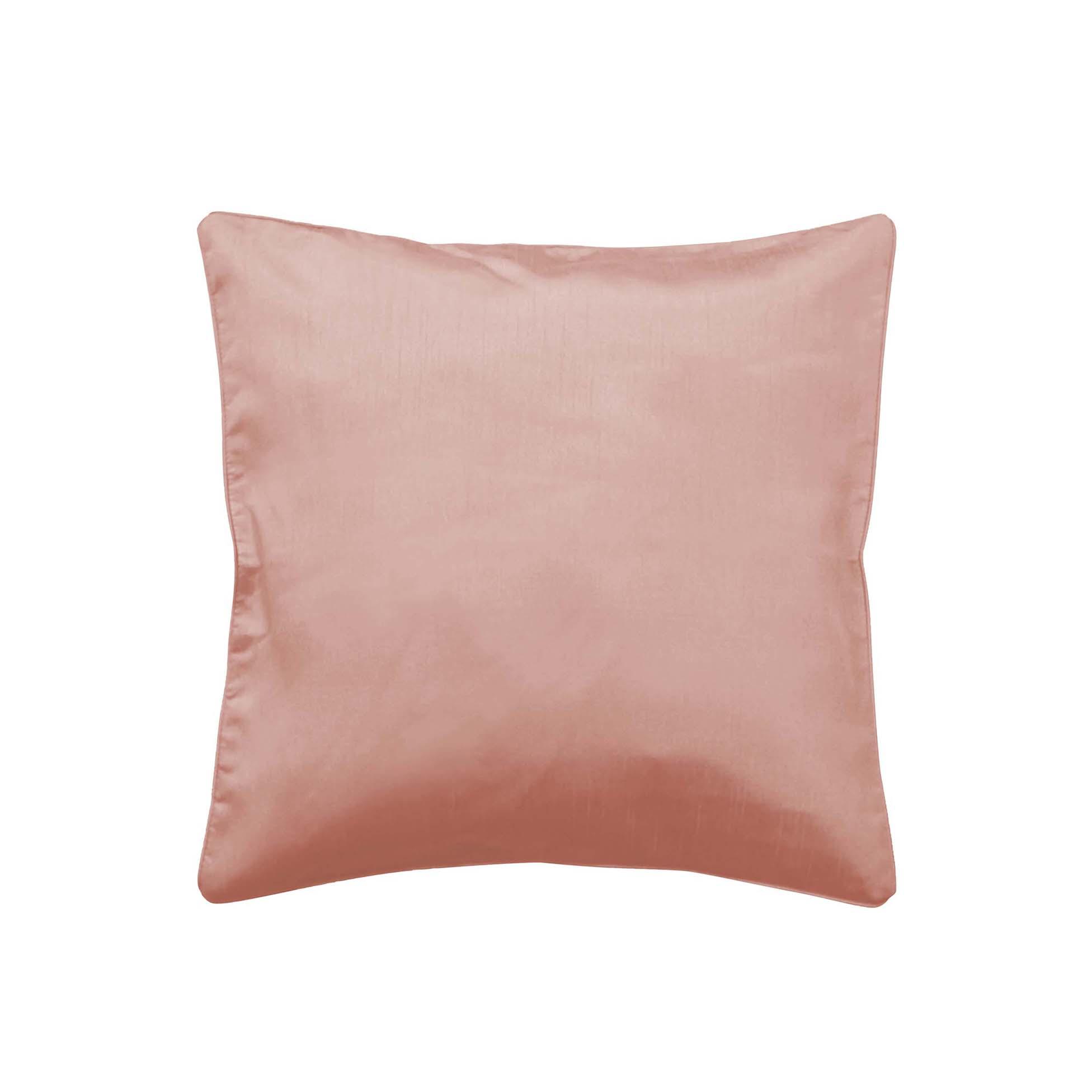 HOUSSE DE COUSSIN ET ENCART 40X40CM UNI SHANA ROSE POUDRE