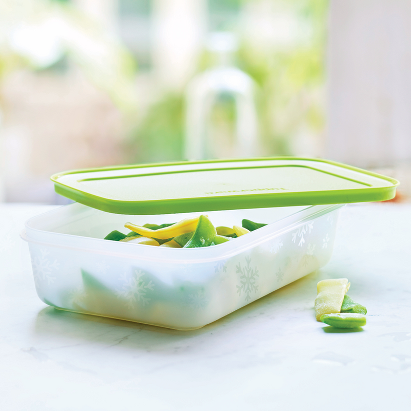 Eiskristall 1 l Flacher Gefrierbehälter für längliche Lebensmittel wie Möhren, Hähnchenschenkel und vieles mehr